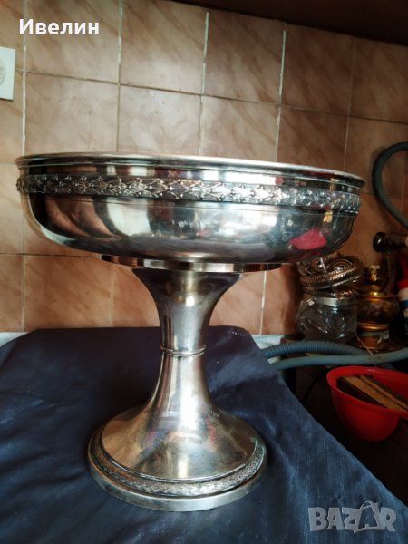 стара посребрена купа,фруктиера арт деко, снимка 1