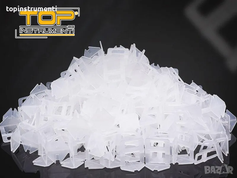 Клипси - подложки за системи за изравняване на плочки, 100бр. пакет, 3 размера (1мм/1.5мм/2мм), снимка 1