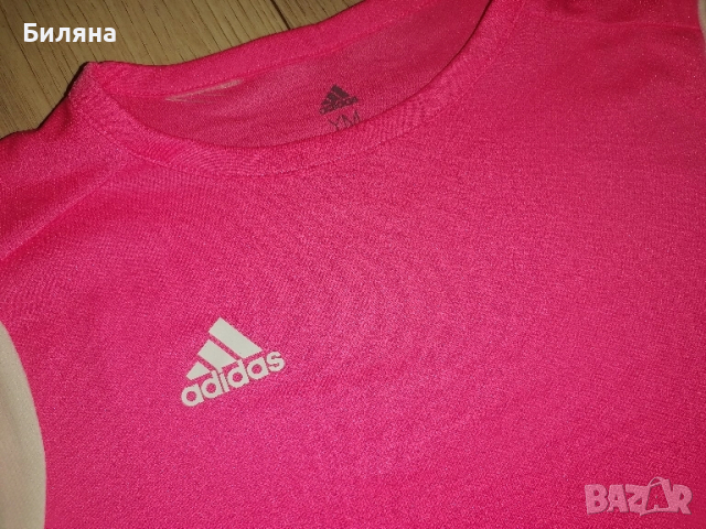 Неоново розова тениска Adidas Climate, снимка 2 - Детски Блузи и туники - 51554033