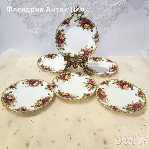 Комплект от шест чинии Royal Albert "Old Country Roses", снимка 2 - Сервизи - 49435099