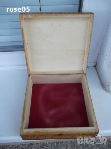 Кутия дървена пирографирана квадратна от соца, снимка 4 - Други ценни предмети - 32523603