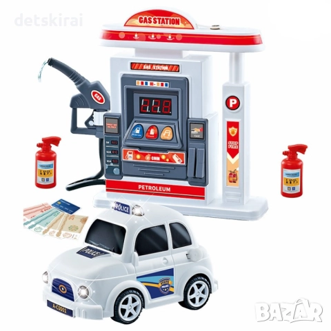 Бензиностанция и кола със звукови и светлинни ефекти, снимка 3 - Коли, камиони, мотори, писти - 52563303