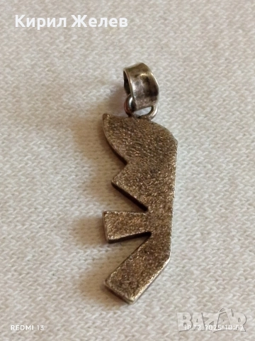 Сребърна висулка с емайл Арт деко винтидж стил 52350, снимка 5 - Колиета, медальони, синджири - 52718858