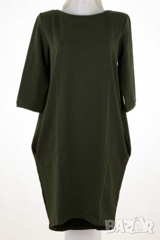 Асиметрична зелена рокля марка Tessita - XL, снимка 2 - Рокли - 37672677