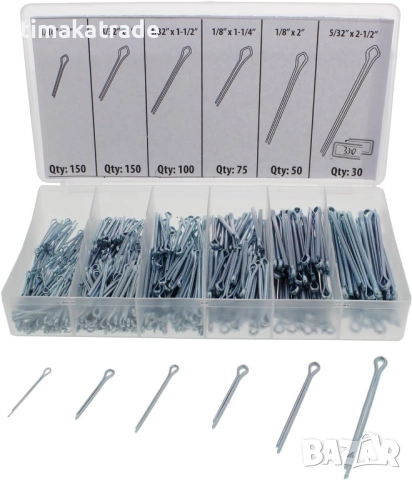 Кутия с шплентове/щифтове 555 бр, снимка 2 - Аксесоари и консумативи - 51899727