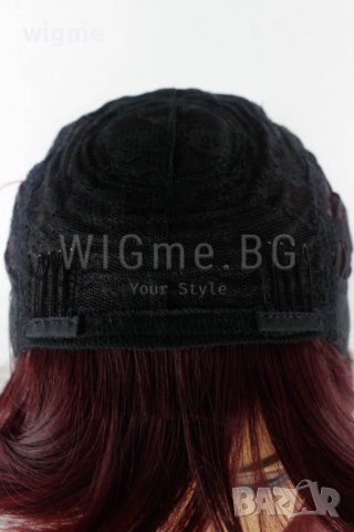 Червена перука на вълни с бретон Дейзи, снимка 6 - Аксесоари за коса - 37905835