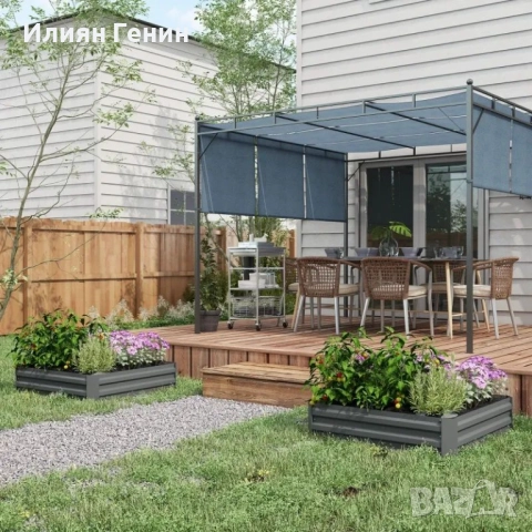 Комплект от 2 саксии Outsunny, саксии за цветя, снимка 3 - Саксии и кашпи - 51792028