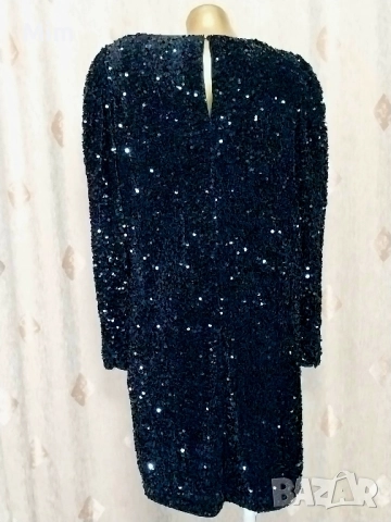 XL/2XL Черна официални рокля с пайети , снимка 4 - Рокли - 51728104