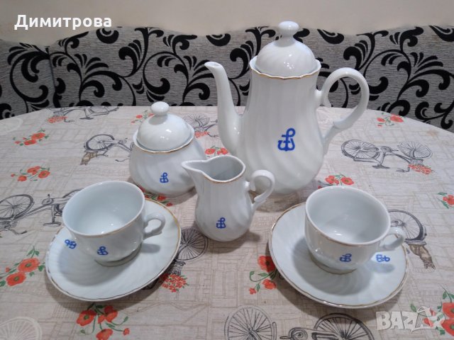 Български ретро порцеланов сервиз за чай, снимка 2 - Сервизи - 27349837