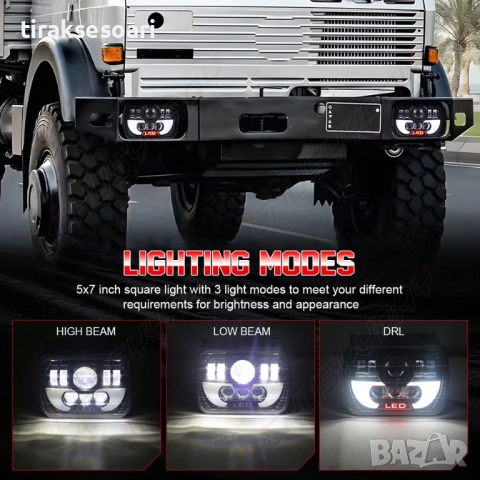 Универсални LED Фарове 200W за Jeep Cherokee XJ, Jeep Wrangler Y, Daihatsu Feroza, снимка 5 - Аксесоари и консумативи - 52394693
