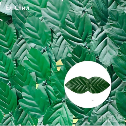 Ограда от зелени листа - панел за уединение с реалистичен вид 3 x 0,5 м, снимка 6 - Огради и мрежи - 53565268