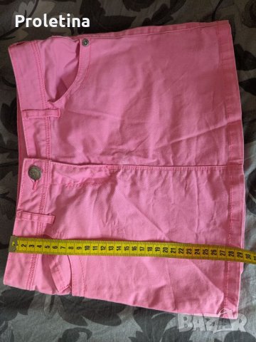 Къса розова пола дънкови панталонки момиче 128 140 размер, снимка 2 - Детски къси панталони - 33322925
