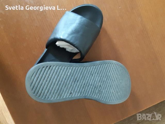 Дамски черна платформа, снимка 6 - Чехли - 53170762