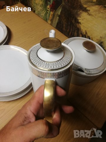 Bawaria winterling с позлата порцелан 8броя сет, снимка 4 - Антикварни и старинни предмети - 33635621