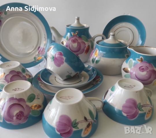 Руски порцелан сервиз за чай Дулево , снимка 7 - Сервизи - 44908677