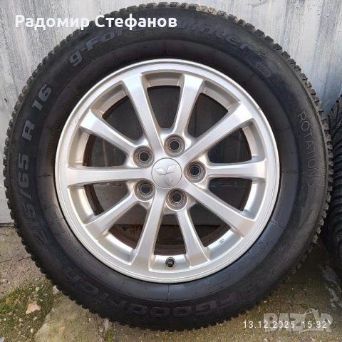 4бр. 16” Ориг. Джанти 5х114,3 за -MITSUBISHI- 6,5Jx16H 2.ET46 с зимни гуми  , снимка 4 - Гуми и джанти - 52776053
