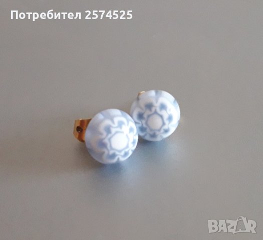 Италиански обеци от Венецианско стъкло Murano Millefiori, снимка 5 - Обеци - 44004222