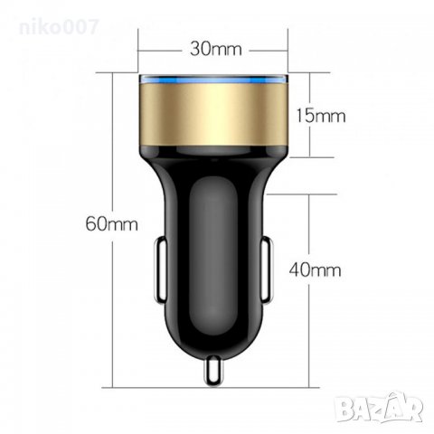 Качествено Бързо зарядно за кола за телефон-таблет и др.+волтметър 2X Usb Quick Charge, снимка 5 - Аксесоари и консумативи - 28612043