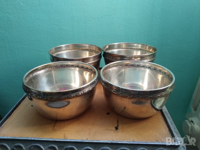 четири посребрени месингови купички арт нуво