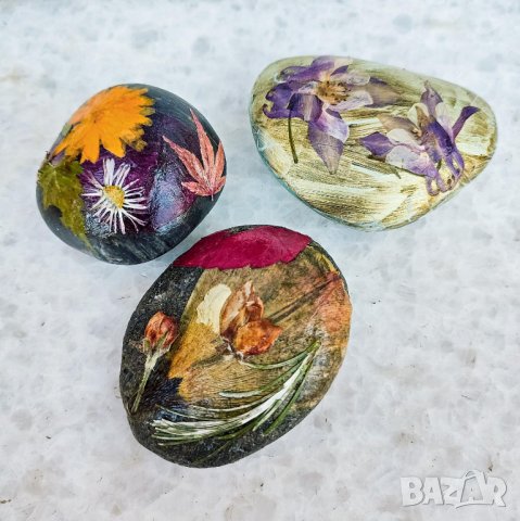 Преспапиета -- хербарии върху камъни, снимка 3 - Други - 43854706