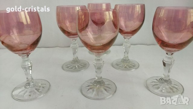 Стари чаши цветно калиево стъкло, снимка 5 - Антикварни и старинни предмети - 33045016