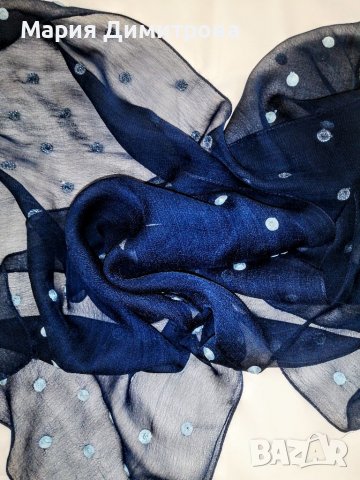 Копринен шал с бродирани цветя, снимка 2 - Шалове - 37339989