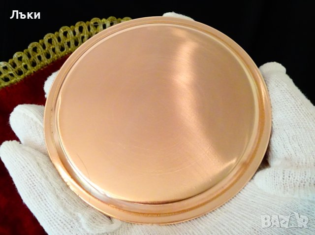 Медна чиния,подложка с литография Църква. , снимка 3 - Антикварни и старинни предмети - 37998393