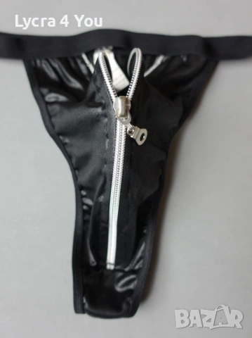 L нови мъжки прашки с кожен ефект и цип отпред, снимка 2 - Бельо - 53375936