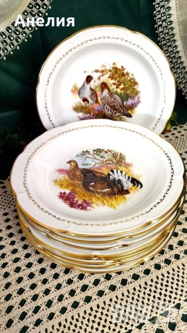 Френски чинии с ловни птици , снимка 5 - Чинии - 53217680