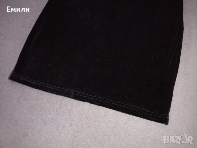 Нова къса дамска еластична кадифена рокля в черен цвят р-р S, M, L, снимка 6 - Рокли - 43931544