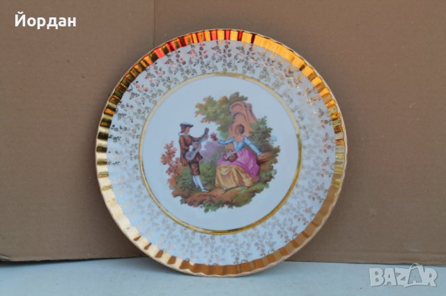 Немска порцеланова ръчно рисувана чиния , снимка 1 - Чинии - 37605322