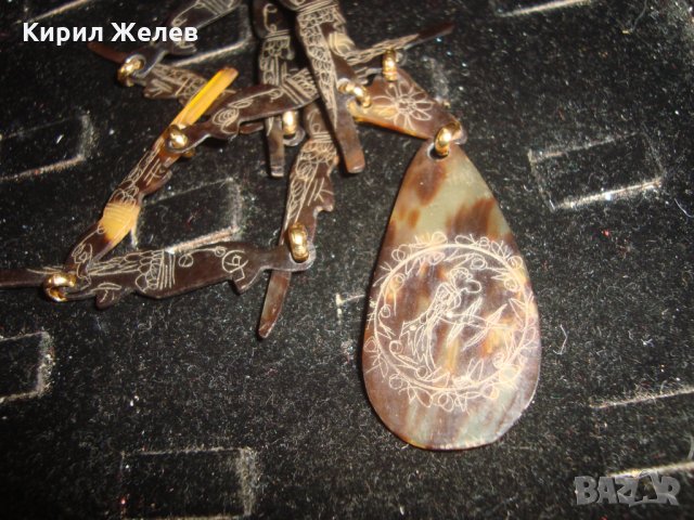 ВИНТИДЖ АРТ ОГЪРЛИЦА НЕЖКО КОЛИЕ ГРАВИРАНО КАТАЛИН СТАРИННО РЯДКО УКРАШЕНИЕ 4836, снимка 8 - Колиета, медальони, синджири - 32241465