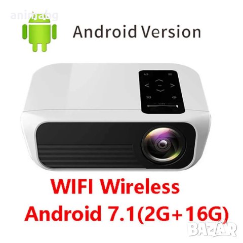 ANIMABG Мултимедиен проектор t8 Smart Android , FULL HD LED, резолюция на сензора 1920x1080p HDMI Wi, снимка 8 - Плейъри, домашно кино, прожектори - 43845833