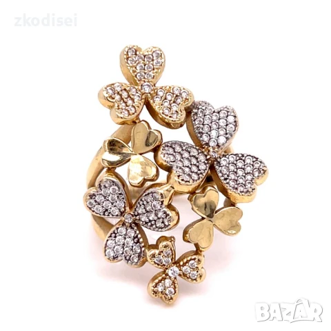 Златен дамски пръстен 6,62гр. 14кр.проба:585 размер:55 модел:32074-1, снимка 1