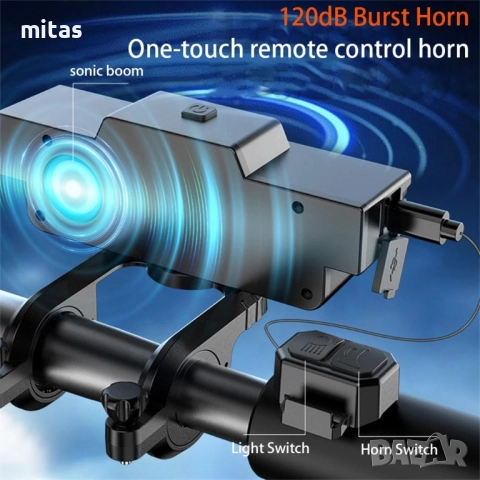 Ултра ярка 9 LED + 21 SMD светлина за велосипед, Фар, Клаксон, Батерия, снимка 10 - Аксесоари за велосипеди - 52003435