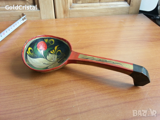 Руски дървен черпак лъжица хохлома