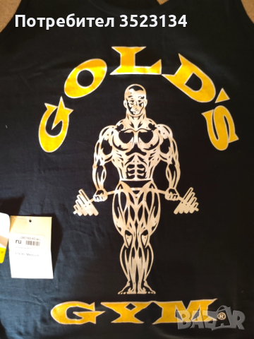 Фитнес потник Golds Gym - Черен, снимка 3 - Други - 52814098