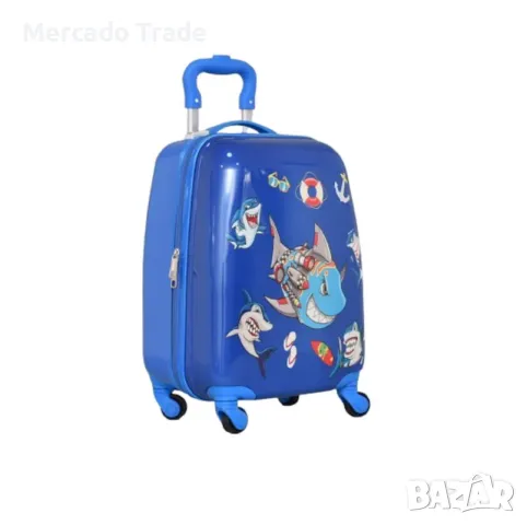 Детски куфар Mercado Trade, Поликарбон, Акула, снимка 2 - Раници - 48056220
