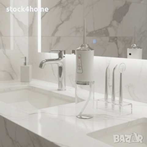 Орален душ, Dr. SONIC 6886, акумулаторен, 3 степени, 4 накрайника, бял, снимка 4 - Други - 52872048