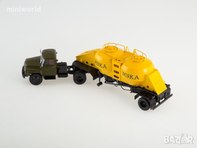 ЗИЛ 130В1 с полуремарке зърновоз К4-АМГ 1976 - мащаб 1:43 на АвтоИстория моделът е нов в кутия, снимка 14 - Колекции - 43652681