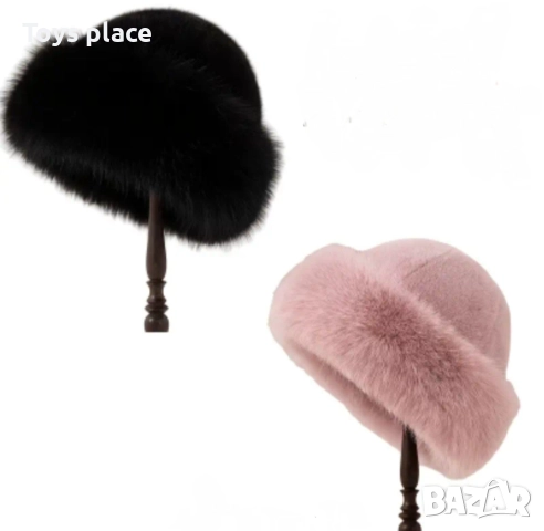 Зимна плетена шапка с пух, ръкавици , снимка 13 - Шапки - 52811321