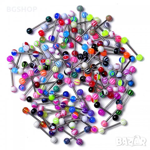 Пиърсинг обеци за език, снимка 3 - Обеци - 28584191