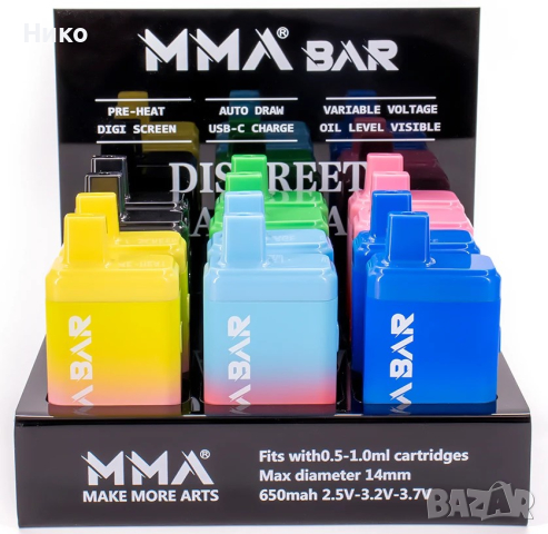  Дискретен вейп за картомайзер с масла MMA BAR mod, снимка 5 - Вейп без пълнители - 44873292