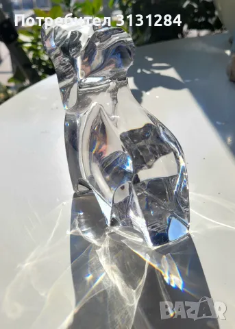 Art glass винтидж Кристална статуетка в стил Модерн  Швеция, снимка 4 - Статуетки - 49112032