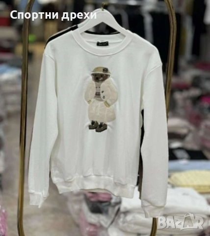 Много сладки дамски блузи с бродерия Мече(бобърче) в 2 цвята, снимка 3 - Блузи с дълъг ръкав и пуловери - 52322060