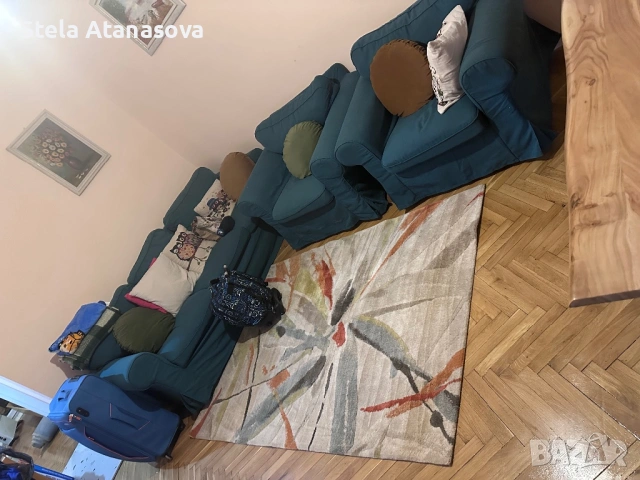 Продавам холна гарнитура (диван и две кресла Ikea Ektorp), снимка 2 - Дивани и мека мебел - 53358695