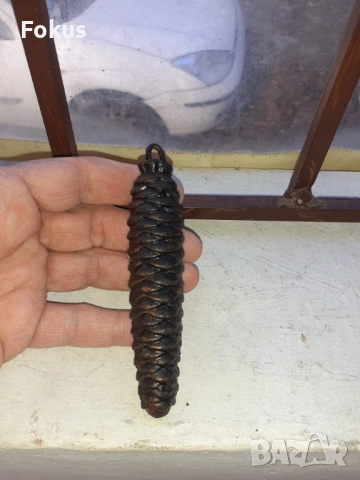 Топуз тежест шишарка за немски часовник Шварцвалд, снимка 4 - Антикварни и старинни предмети - 53287283