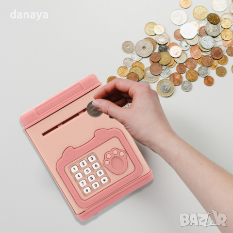 4546 Детски сейф касичка с шифър и пръстов отпечатък, снимка 2 - Музикални играчки - 44923701