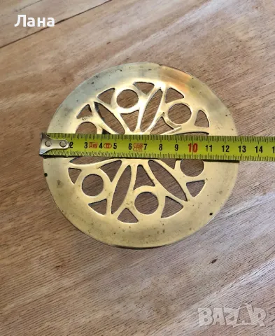 Антична месингова стойка с кралски британски герб, 19-ти век, снимка 8 - Декорация за дома - 50435236