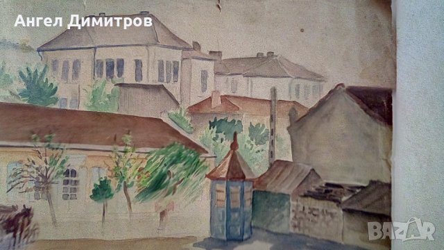Ангел Ботев картина акварел 1949 г , снимка 8 - Картини - 39000261